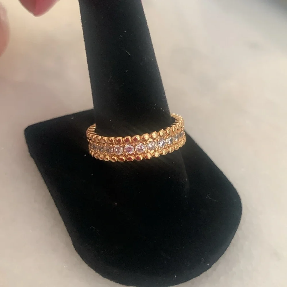 NEW ANNIVERSARY RING Eternity BAND 18k  Gold Plated Size 8 #1